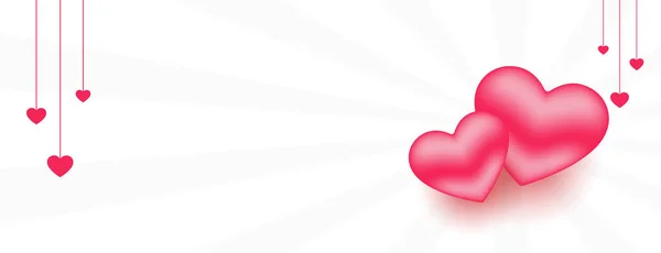 Love Hearts Banner Text Space — стоковый вектор