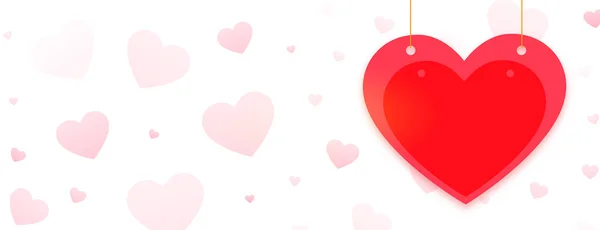 Joyeux Voeux Saint Valentin Bannière Avec Coeur Rouge — Image vectorielle
