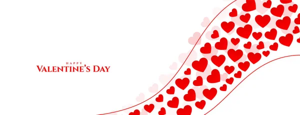 Fröhliche Valentinstag Herzen Gruß Banner Design — Stockvektor