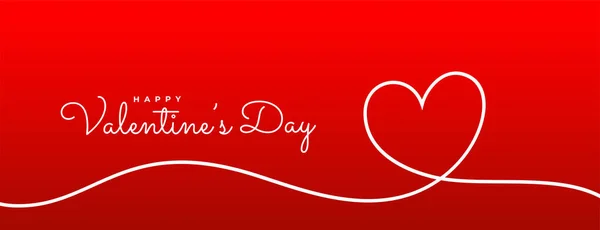 Валентинки День Линия Сердца Красный Баннер — стоковый вектор