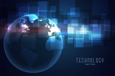 teknoloji dijital mavi dünya ağı arkaplanı