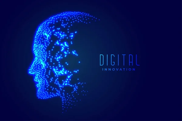 Tecnología Cara Digital Concepto Inteligencia Artificial — Vector de stock