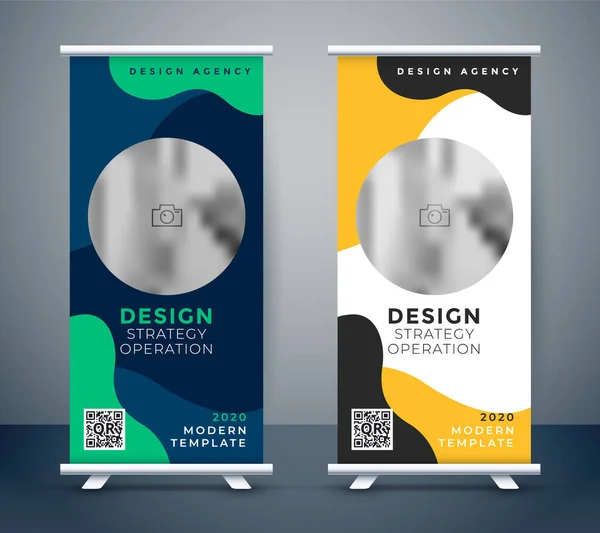 Plantilla Diseño Banner Negocio Roll Creativo — Vector de stock