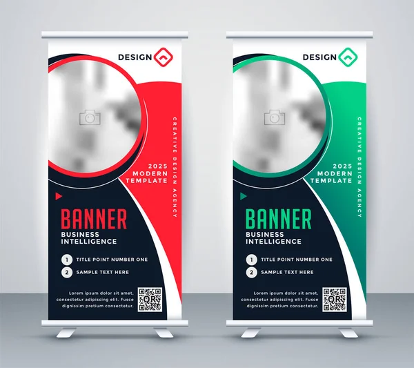 Design Banner Estande Negócios Roll Elegante — Vetor de Stock