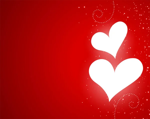 San Valentín Día Brillante Corazones Rojo Fondo Diseño — Vector de stock