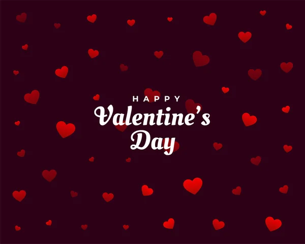 Feliz Día San Valentín Corazones Patrón Tarjeta Diseño — Vector de stock