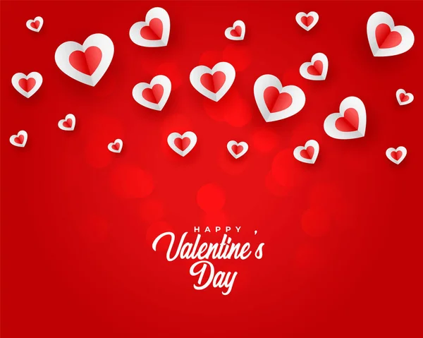 San Valentín Día Flotante Corazón Saludo Fondo — Vector de stock