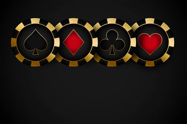 Zlaté Prémie Kasino Symbol Žetony — Stockový vektor