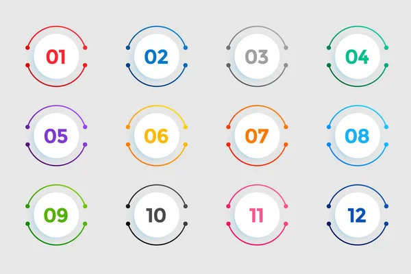 Points Circulaires Nombres Douze — Image vectorielle