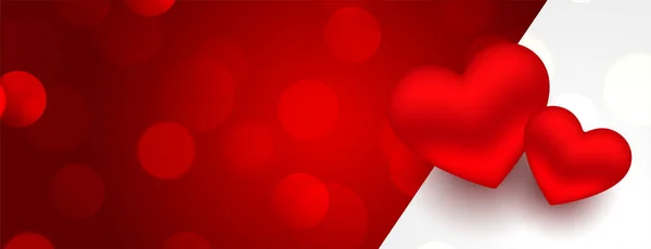 Realistische Valentinstag Liebe Banner Mit Textfläche — Stockvektor