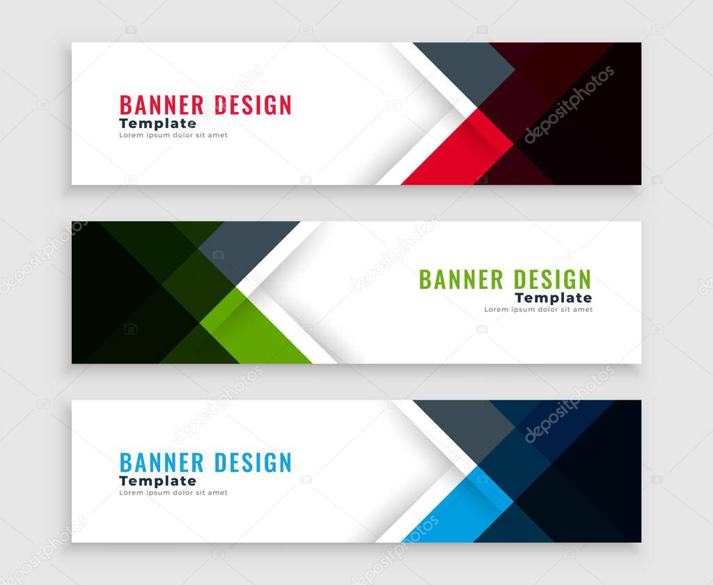 geometric web business banners template design