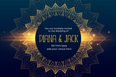 Birinci sınıf düğün davetiyesi şablonu tasarımı