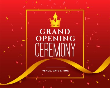 grand opening ceremony invitation banner template clipart