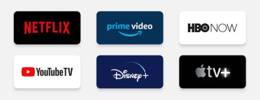 En iyi ott platformları hizmet sağlayıcılarının logoları Netflix prime disney + ve daha fazlasını içerir