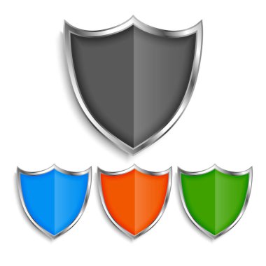 Parlak metalik kalkan sembolleri ayarlandı