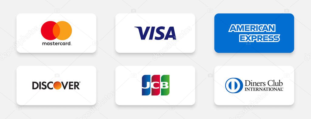 popular credit card companies logos including mastercard visa american express and more