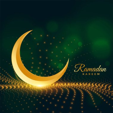 sparkling ramadan kareem islamic card design clipart