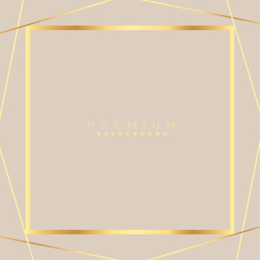 Pastel arka planda premium altın çerçeve