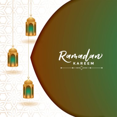 Ramazan Kareem kart tasarımı ve gerçekçi lambalar