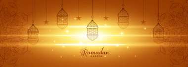 Parlak Ramazan Kareem parlayan bayrak tasarımı