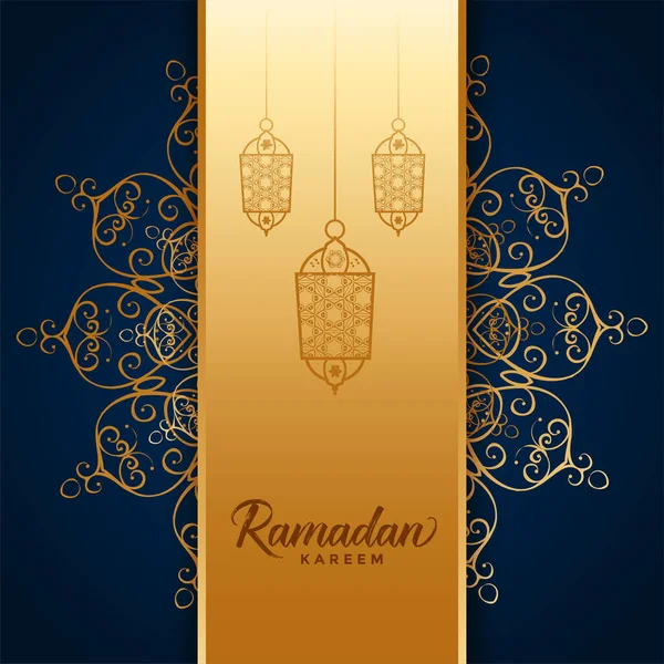 Dekoratif Mandala Gaya Ramadan Kareem Desain Kartu Islamik - Stok Vektor