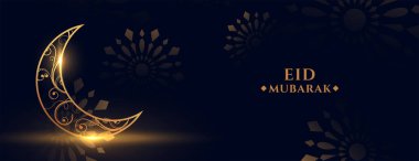 Parlak bayram mübarek ay pankartı tasarımı