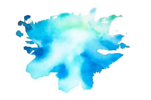 Modrá Akvarel Splash Skvrna Textura Pozadí — Stockový vektor