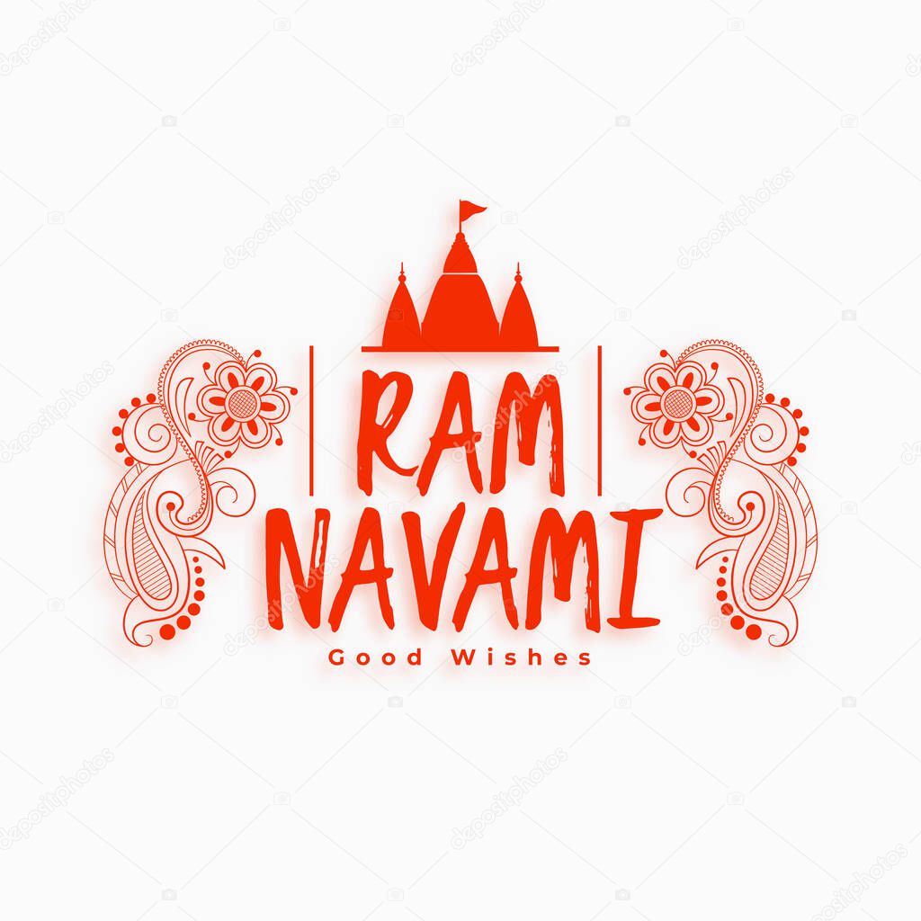 ram navami decorative festival card design