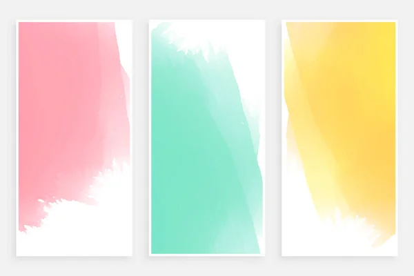 Abstract Pastel Watercolor Banner Templates — Stock Vector