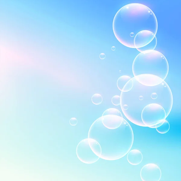 Bulles Eau Douce Brillantes Sur Fond Bleu — Image vectorielle