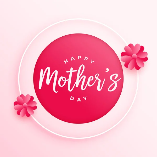 Feliz Madre Día Flor Tarjeta Diseño — Vector de stock