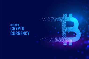 Parçacık biçiminde bitcoin teknolojisi arkaplanı