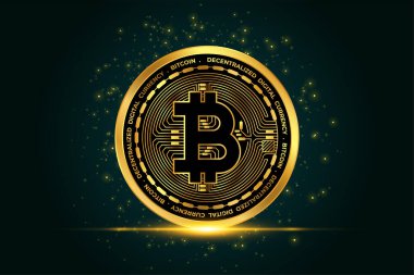 Kripto para birimi bitcoin altın para arkaplanı