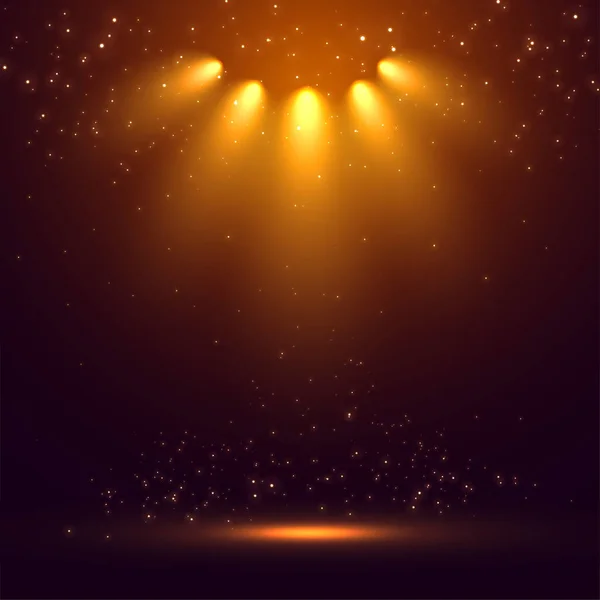Bühne Scheinwerfer Strahlen Glühenden Hintergrund — Stockvektor