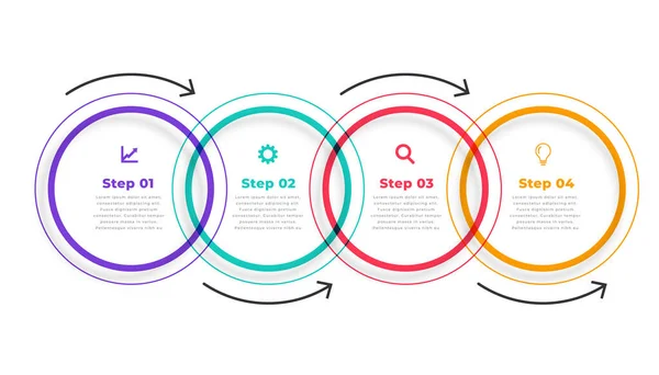 Fünf Schritte Richtung Kreisförmige Infografik Vorlage — Stockvektor
