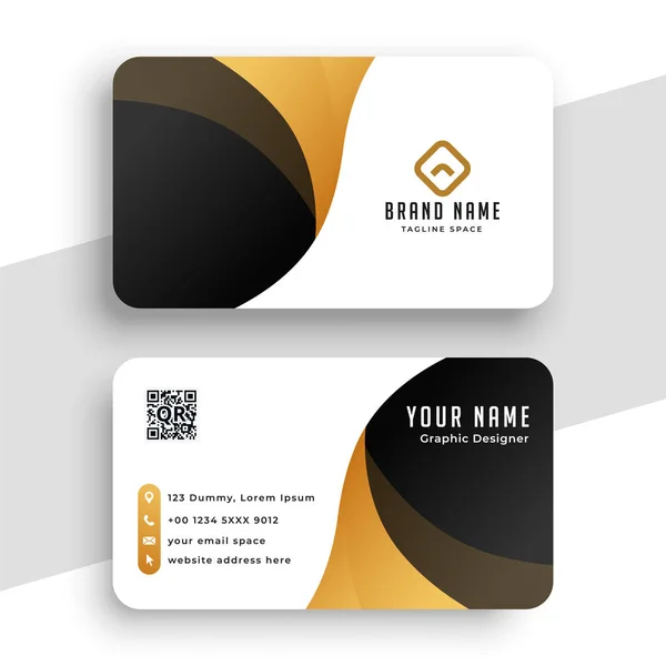 Abstract Golden Business Card Template — Stock Vector