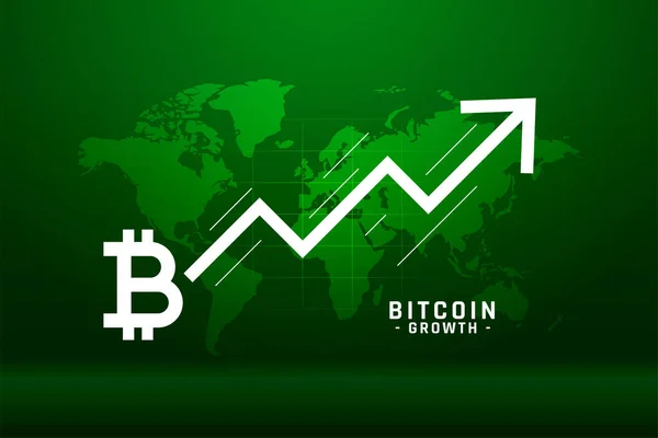 Globális Bitcoin Növekedési Chart Koncepció Háttér — Stock Vector