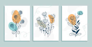 çizgi sanat çiçeği ve poster tasarımı bırakır