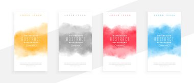 suluboya boya bulut desenli dört adet pankart