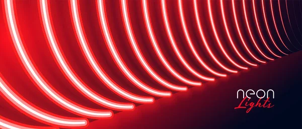 Kırmızı Neon Yol Zemin Işık Efekti Pankartı — Stok Vektör