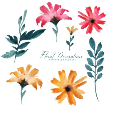 suluboya çiçek ve dekorasyon paketi