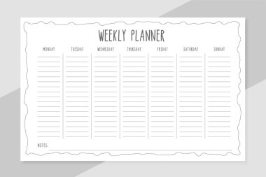 Günlük için haftalık planlama arkaplanı