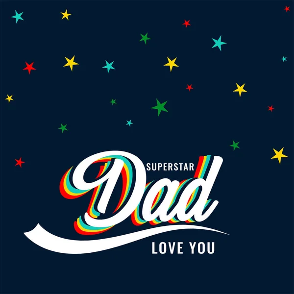 Superstar Dad Retro Style Fathers Day — Stock Vector