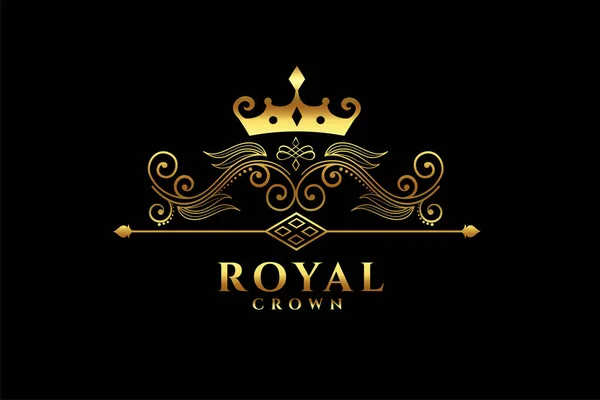 Royal Corona Logo Concetto Design — Vettoriale Stock