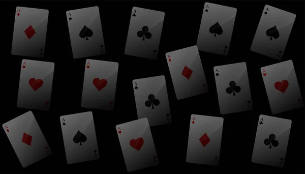 Fond Noir Avec Motif Cartes Casino — Image vectorielle