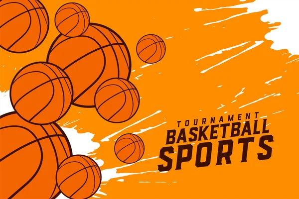 Basket Ball Sport Tournoi Fond Conception — Image vectorielle