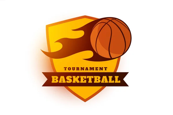 Baloncesto Torneo Etiqueta Diseño Símbolo — Vector de stock