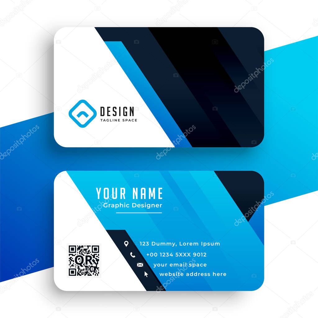 corporate business card in blue color