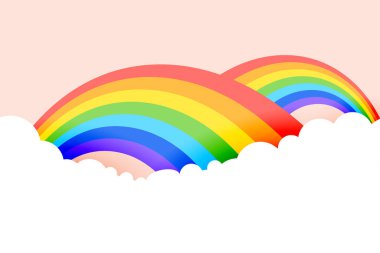 gökkuşağı arkaplanı ve pastel renkli bulutlar
