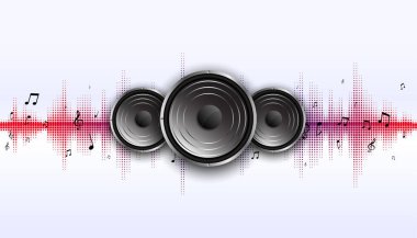 Dalga eşitleyici frekans arkaplanına sahip müzik hoparlörü